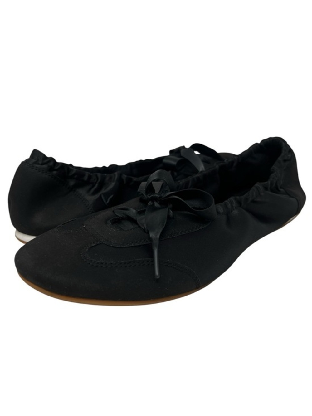 Vivaia Black Ballet Flats with Ribbon Tie